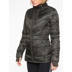 GUC! Athleta Banner Peak Down Puffer Coat, Dark Olive, Size XS
